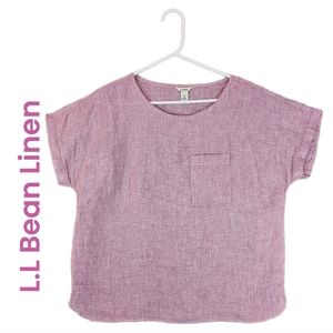 L.L. Bean Women's Linen Premium Washable Shirt Sz M Iris Maeve Cool Breathable